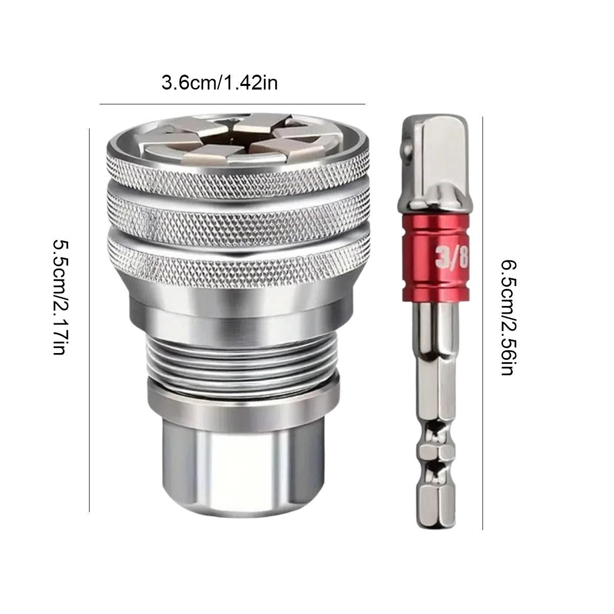 2PCS Adjustable Socket Wrench Set 3/8" Drive Socket Adapter Universal Tool