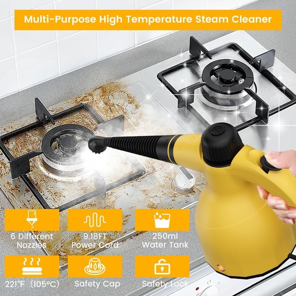 Steam Cleaner High Temperature Hand Held Steamer Home Kitchen Car Multi Purpose