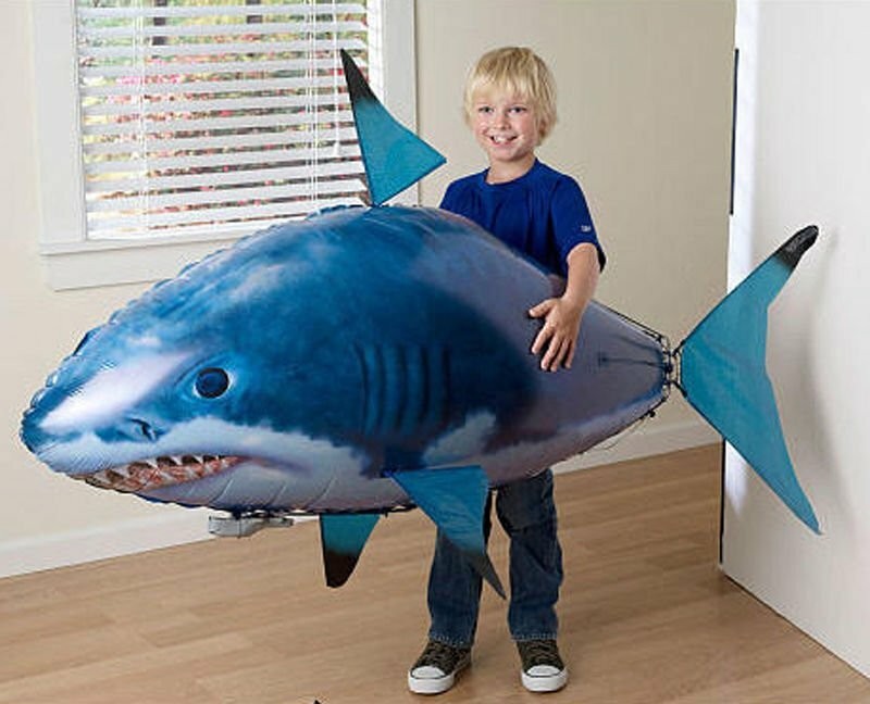 Remote Control Inflatable Balloon Air Swimmer Flying shark Fish Radio Blimp