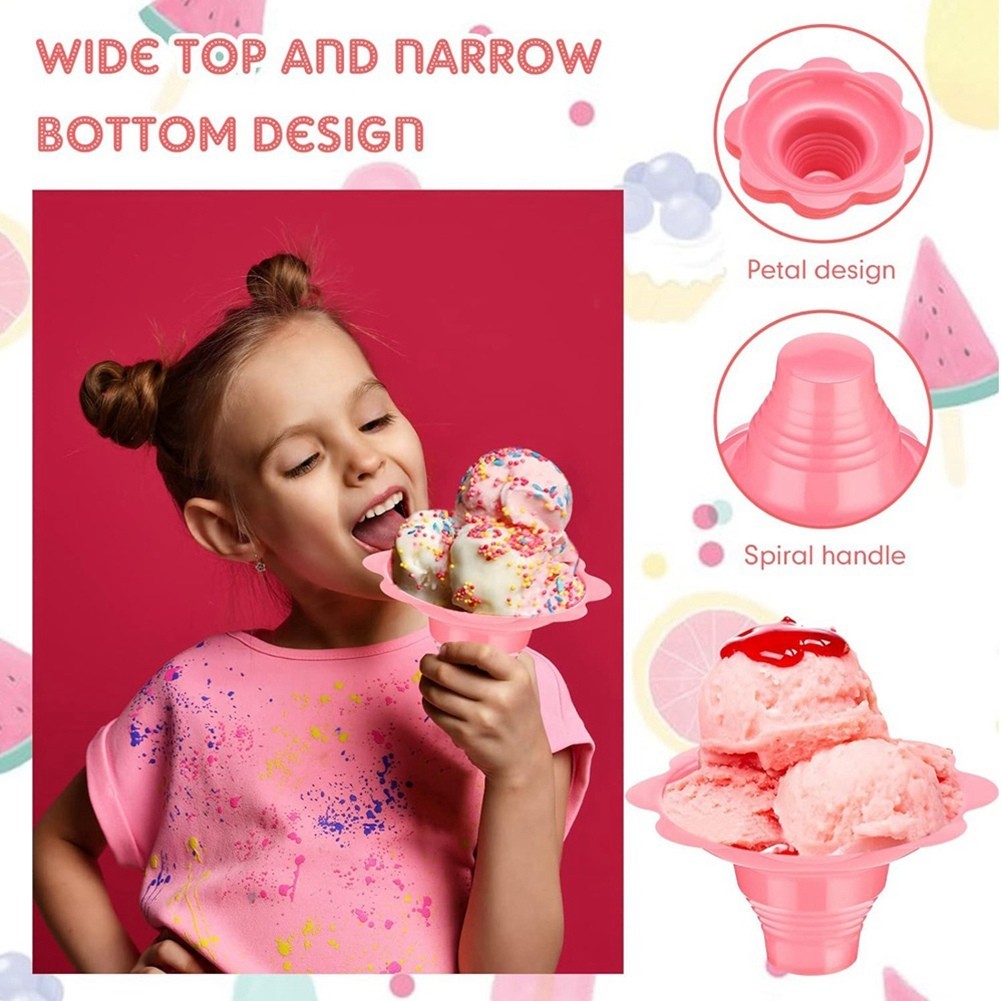 200 Pieces 4 Oz  Shaved Ice Cups Flower Shaped Snow Cone Cups Leak Proof