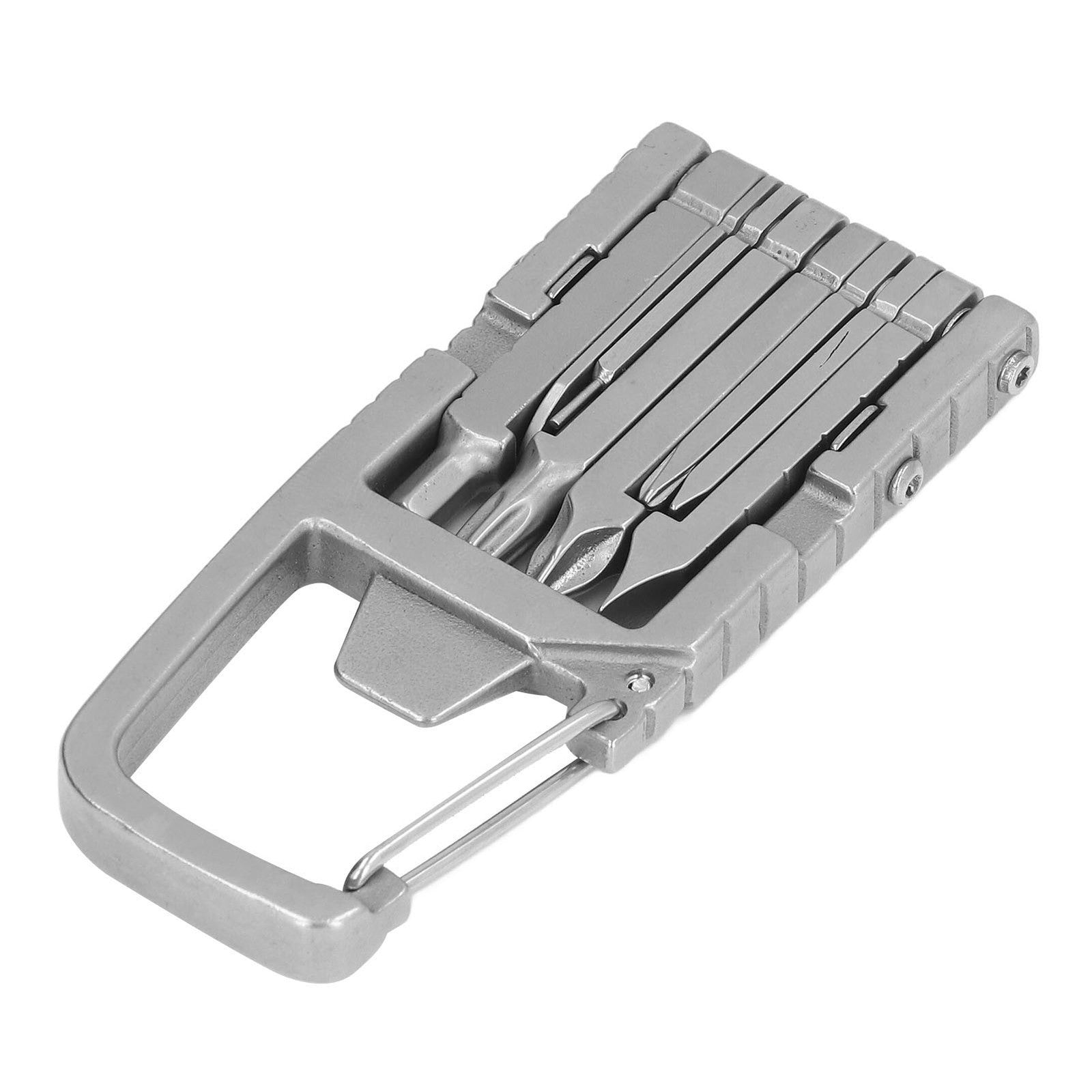 12 in 1 Folding Keychain Multitool Portable Pocket Tool Screwdriver Bits Ruler