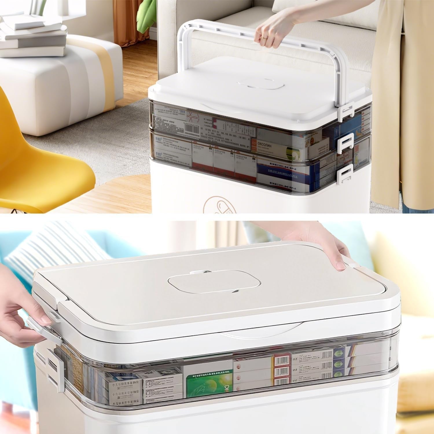 UK Portable Medication Box Large Capacity Medicine Storage Container Case