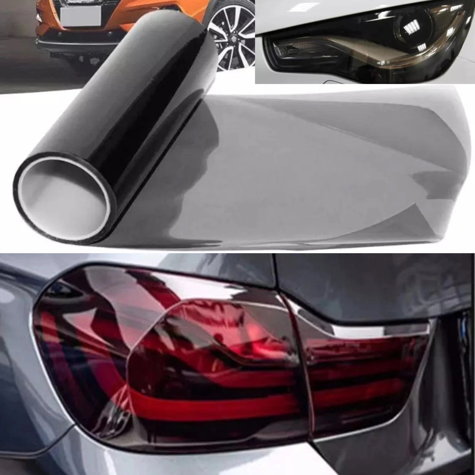 30 cm x 120cm Light Smoke Black Tint Film Headlights Tail lights Car Vinyl Wrap