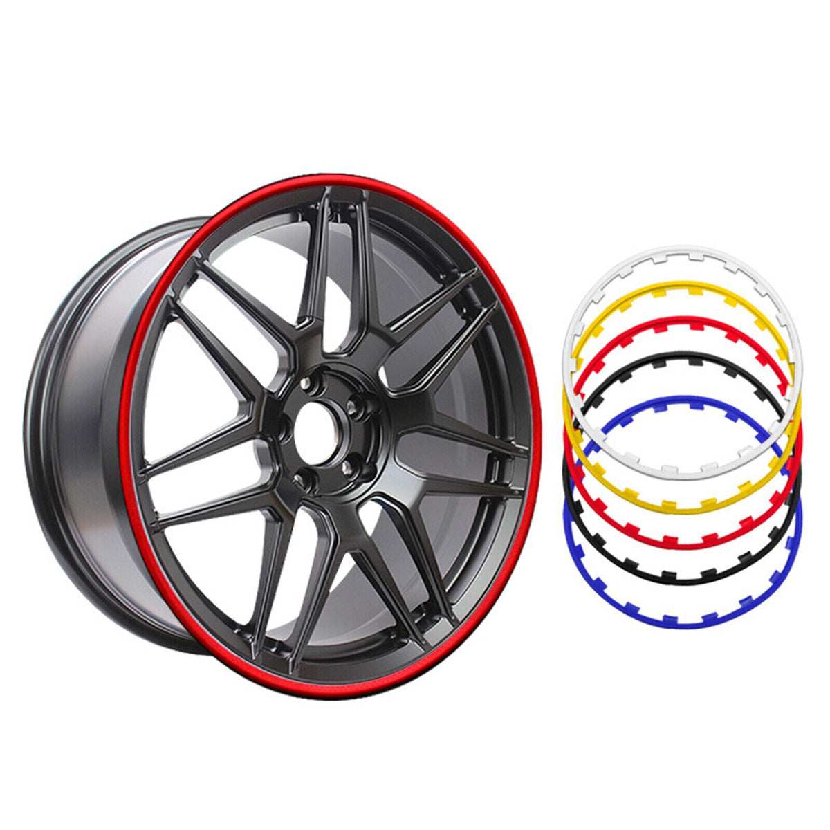 4Pcs Kit 16-20 Inch Car Wheel Hub Rim Trim Tire Ring Guard Strip Protector
