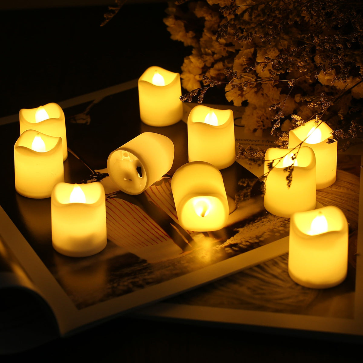 24PCS Led Tea Lights Candles LED FLAMELESS Battery Operated Wedding XMAS Decor