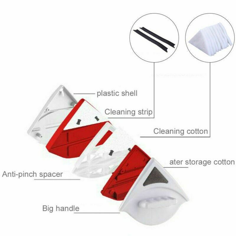 Double-Sided Magnetic Window Cleaner Glass Cleaning Brush Glass Wiper 15-24mm