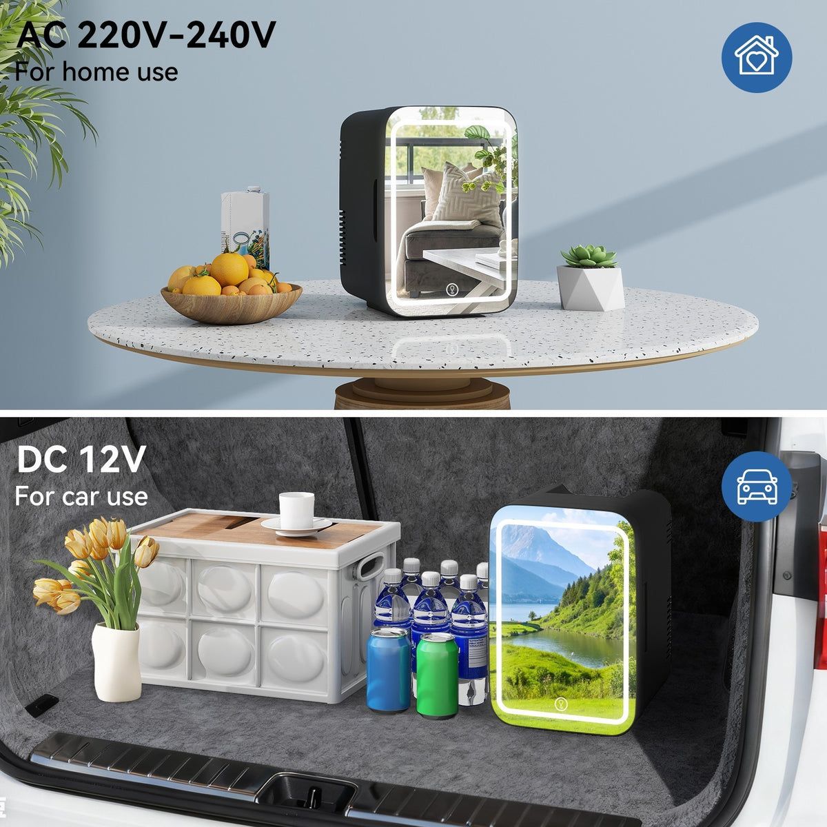 Mini Fridge 4L Portable Table Top Electric Small Cooler Warmer Ice Box Car Home
