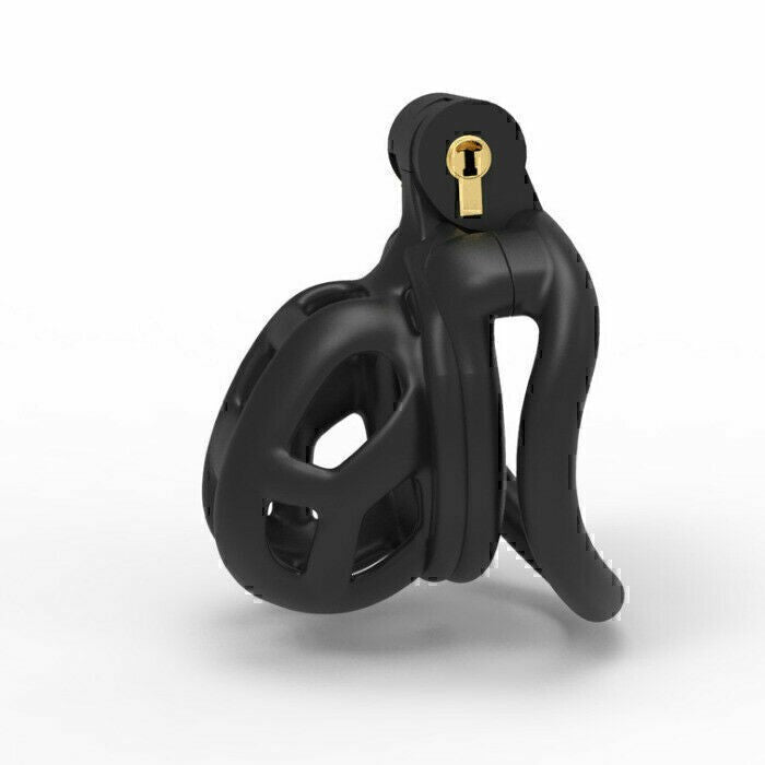 Men's 3D Protective Cage Lock Set with 4 Breathable Rings, Black