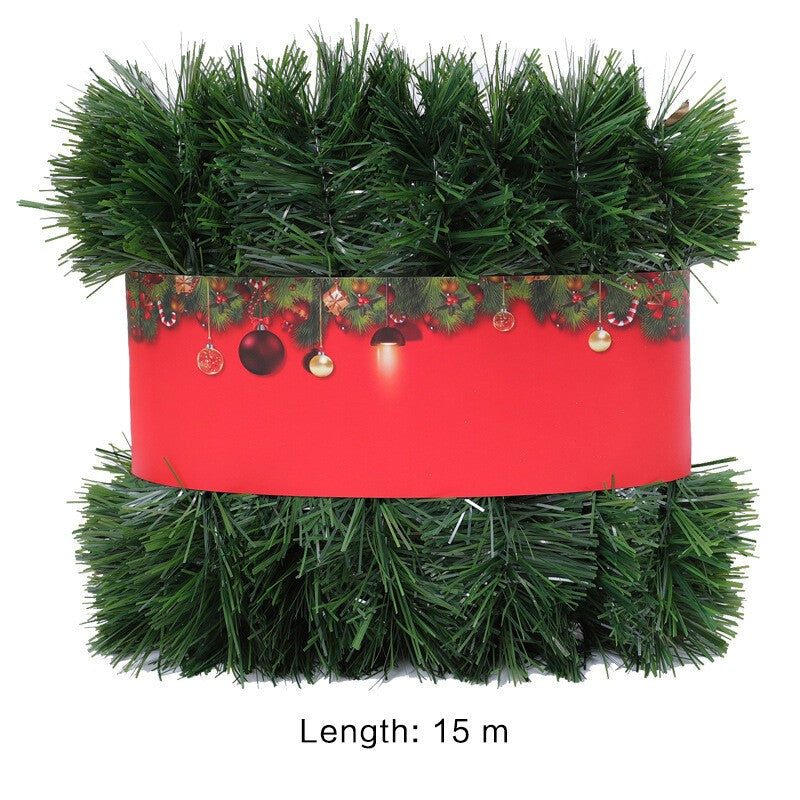 3-15m Christmas Natural Pine Green/Gold Tinsel Garland Ornament Xmas Party Decor