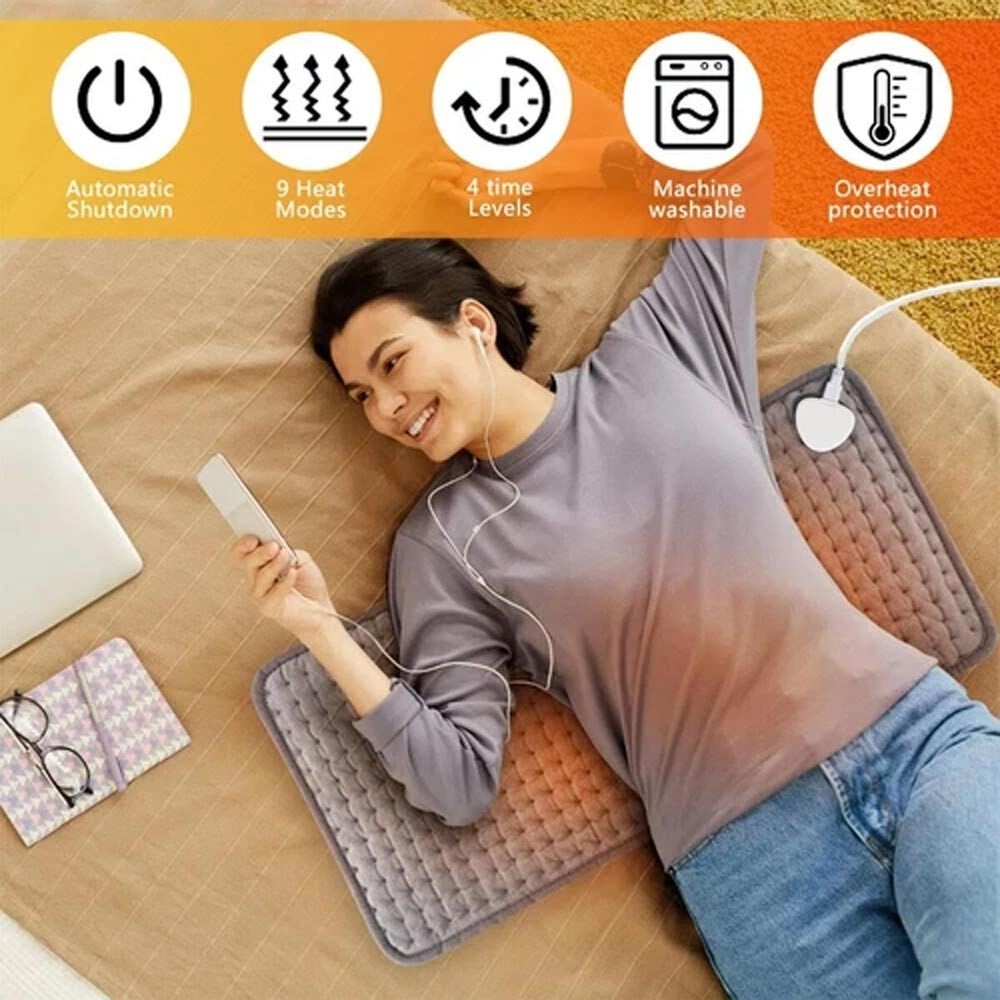Heating pad Electric Heat Pad for Back Neck Shoulder Belly Pain Relief 30x 59cm