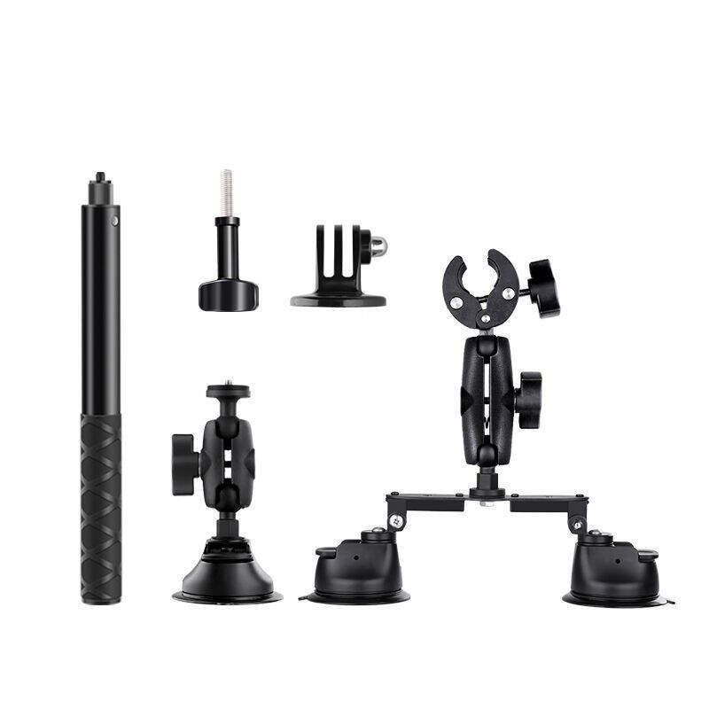 For Insta360 X5 X4 X3 X2 DJI Action Camera Car Suction Cup Mount+Selfie Stick