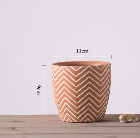 Geometric Patterns Outdoor Plant Pots Stylish Planters with Drainage Holea