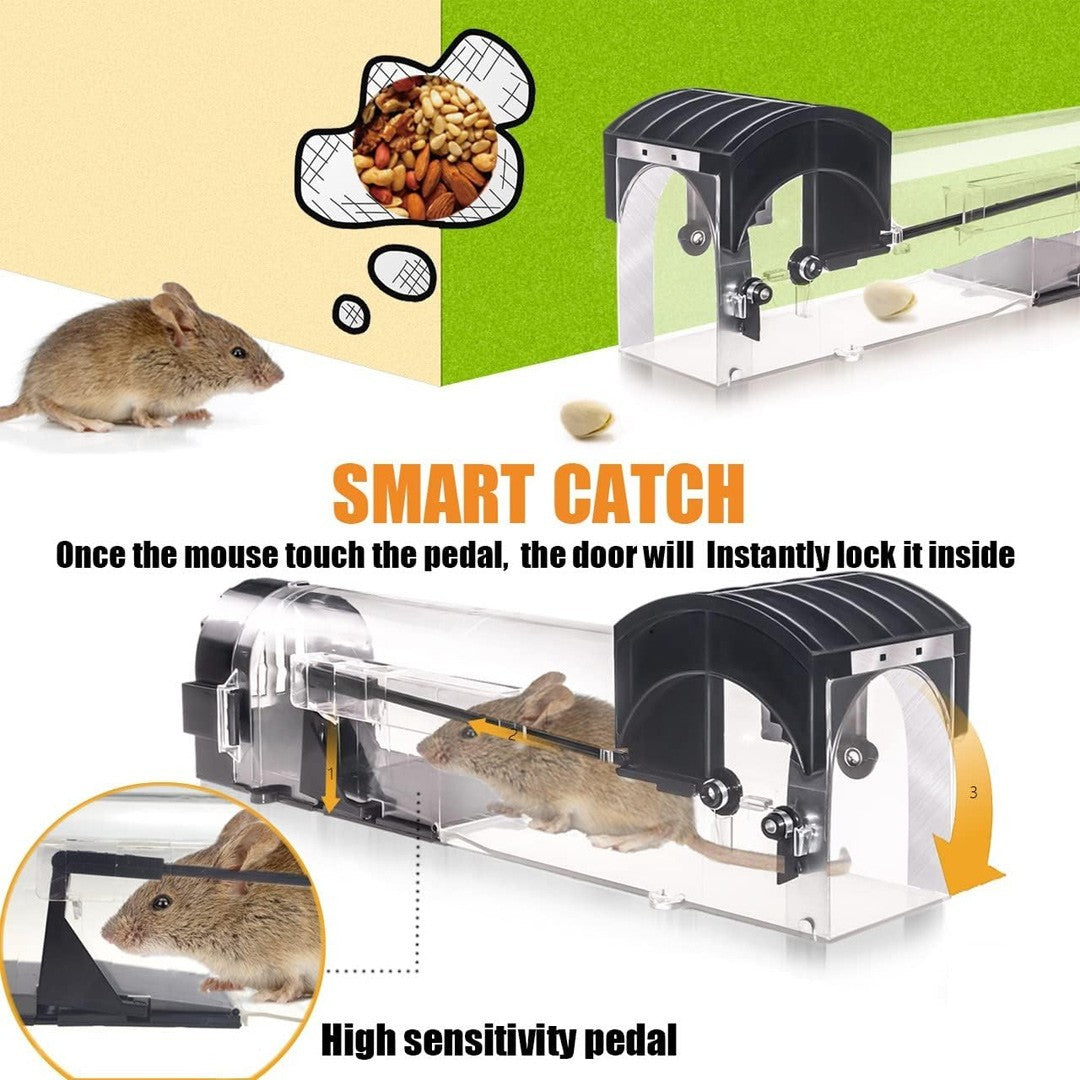 2 Pack Humane Rat & Mouse Traps No-Kill Mice Trap, Fits Rats & Mice Tool Mouse
