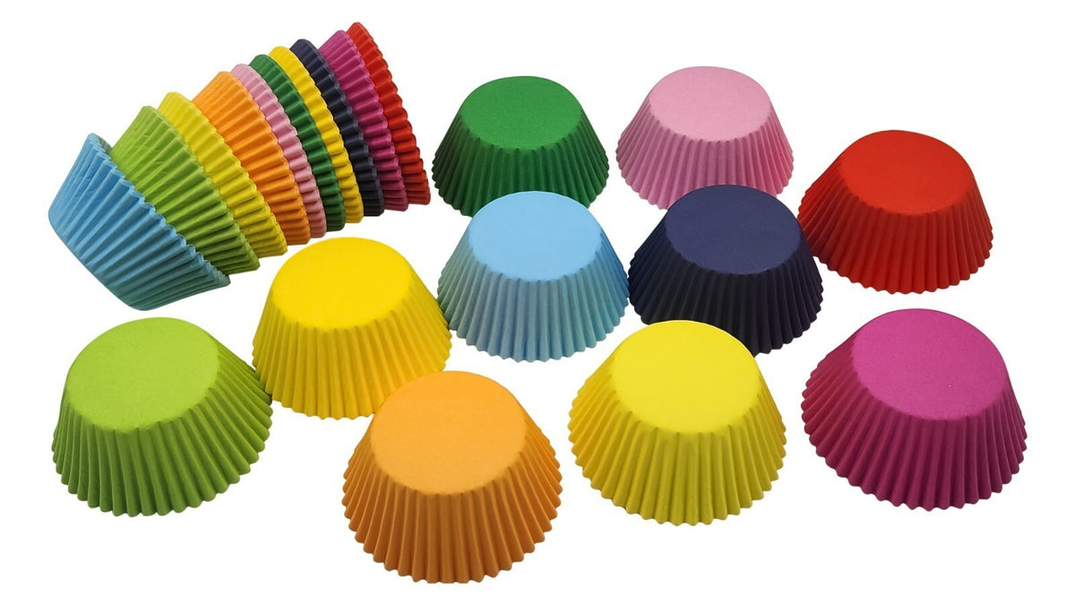100 Mixed Colours Cupcake Cases Baking Muffin Cake Standard Size Bulk Pack