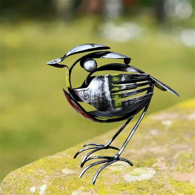 Robin Scrap Metal Art Sculpture Handcrafted Bird Statue Home Office Desk Decor