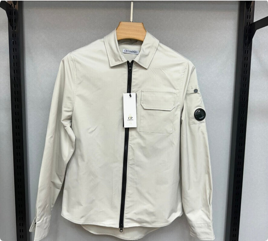 🔥C. P COMPANY Long Sleeve Zip Up Lens Overshirt/Jacket UK New Black ＆ White⭐