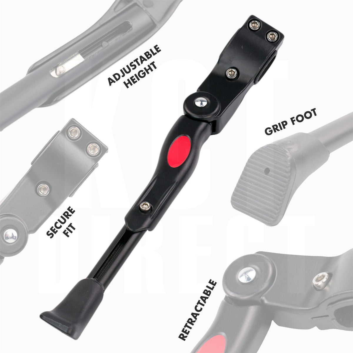 BIKE STAND ADJUSTABLE MOUNTAIN BICYCLE PROP KICK REAR SIDE LEG FOLDING ARM UK