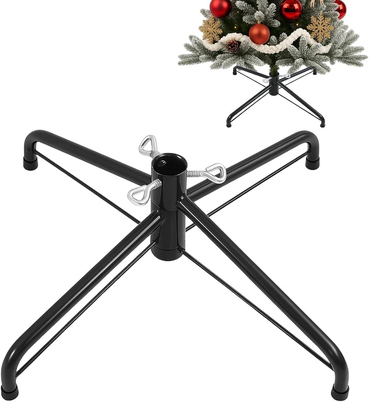 Christmas Tree Stand for Artificial Trees 15.7-Inch Foldable Metal Tree Base