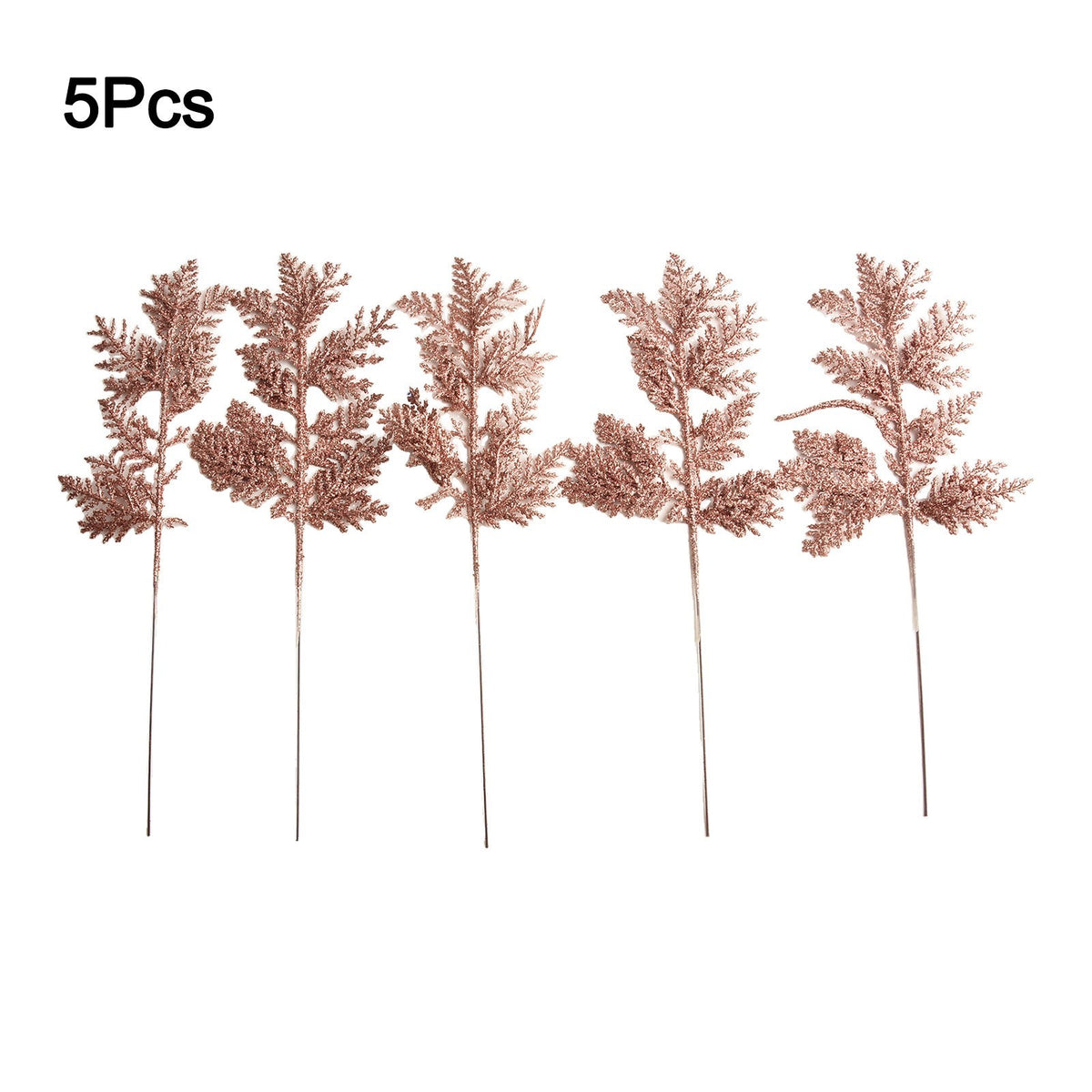 Artificial Leaves Garland Christmas Tree Decor 5pcs Rose Gold/Silver/Gold/Red
