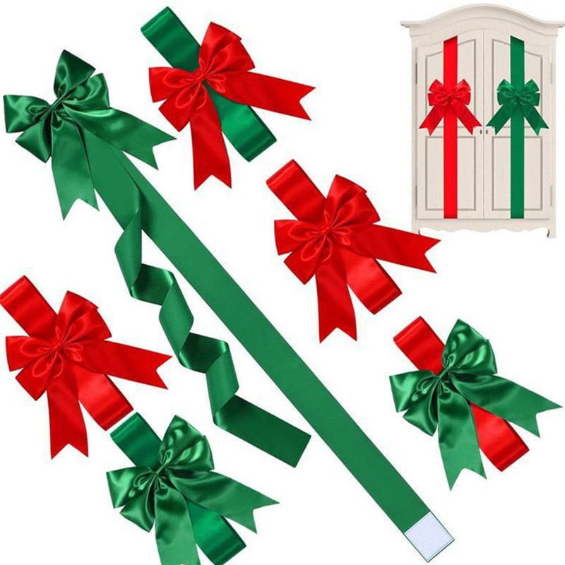 4PCS Fabric Bowknots for Christmas Decors Holiday Party Wedding Decoration