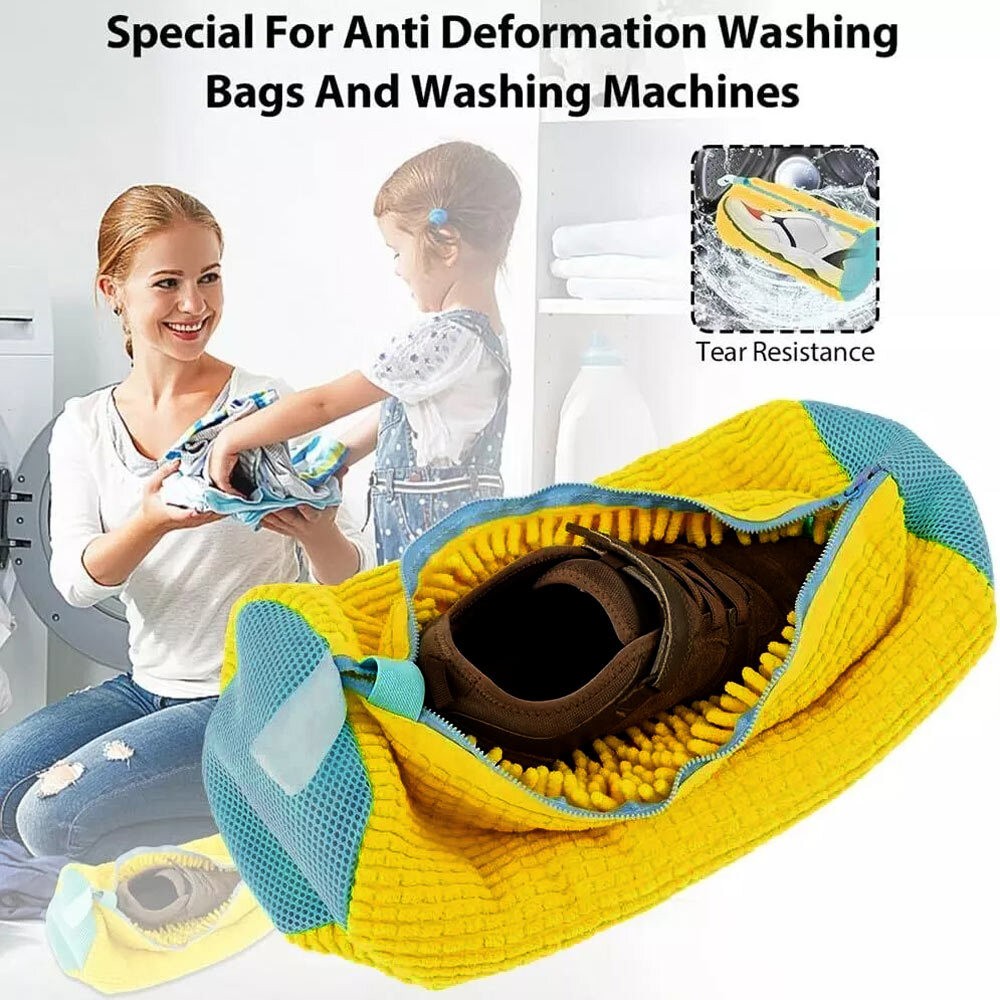 2pcs Washing Machines Trainers Shoes Laundry Bag Wash Boot Mesh with Zips
