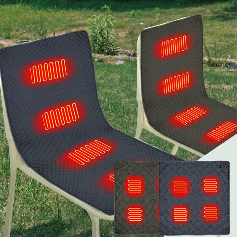 4-Zone Heated Cushion - 3 Heat Settings Portable Chair Mat UK