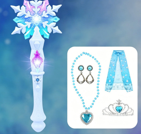 *Princess* Snowflake Glow Wand Light Up Stick For Kids Birthday Halloween Party