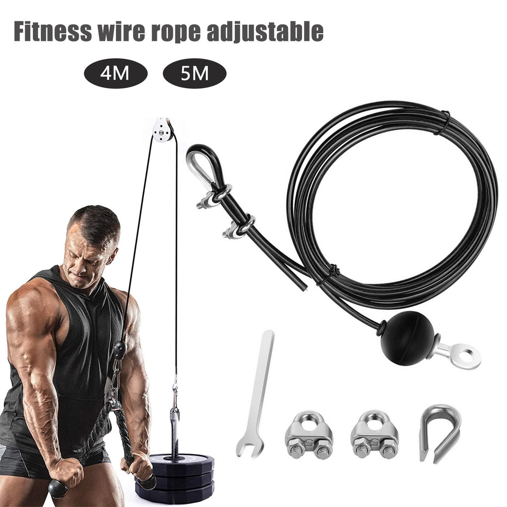 Adjustable Steel Wire Rope Kit DIY Weight Multi Gym Cable Fitness Pulley Tool