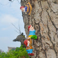 Funny Climbing Gnome Statue, Resin Dwarf Tree Hanging Sculpture Yard Decor