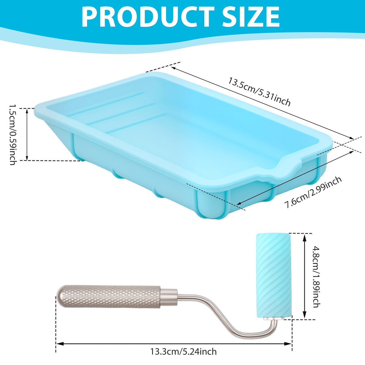 Nonstick Glue Roller with Tray Flexible Wood Glue Roller and Tray