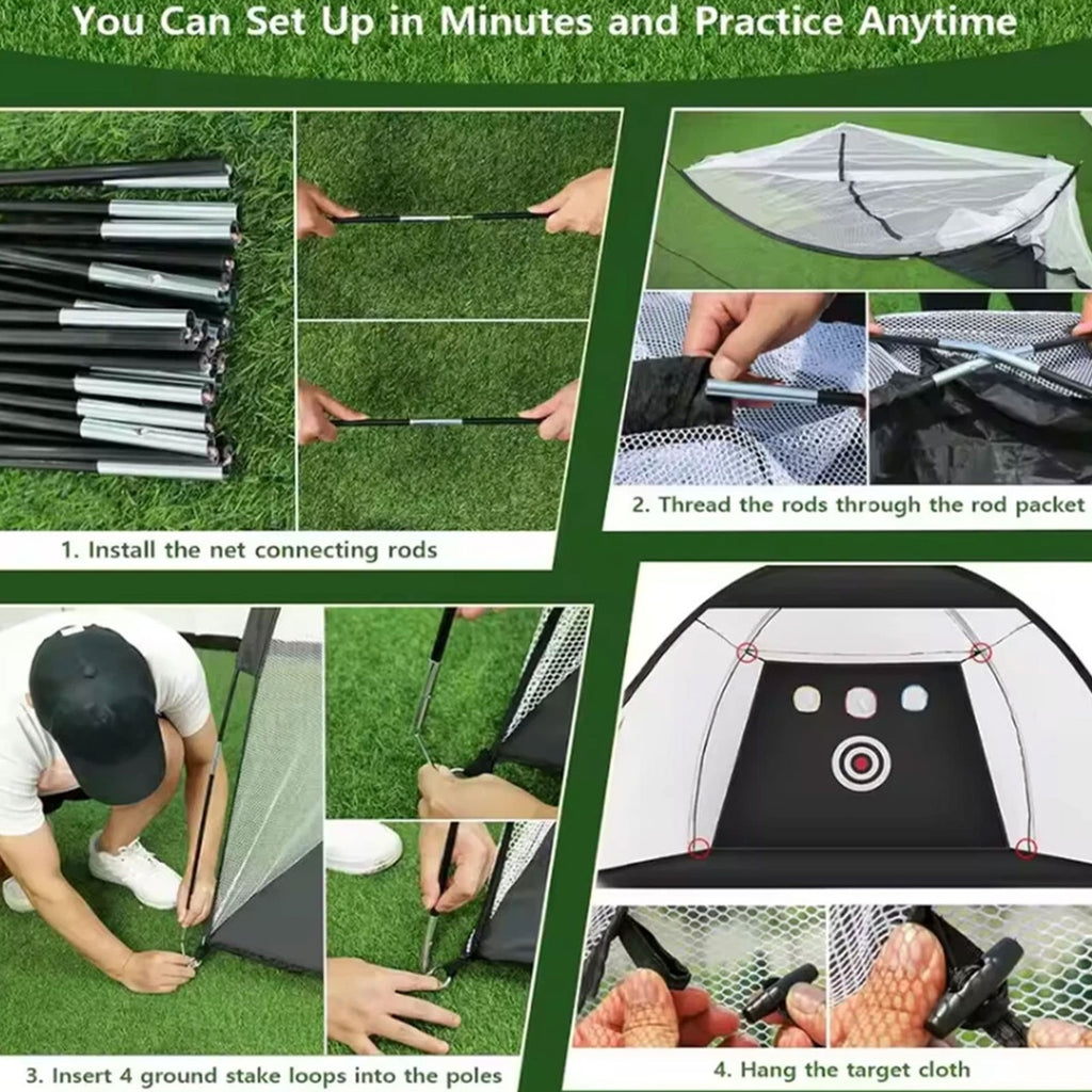 10x7ft Golf Practice Net Hitting Training Driving Chipping Indoor Outdoor Aid