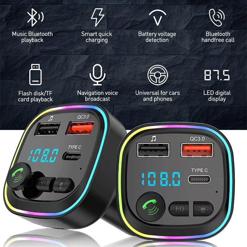 Car Charger Bluetooth 5.0 Wireless FM Transmitter MP3 Player USB PD Fast Adapter