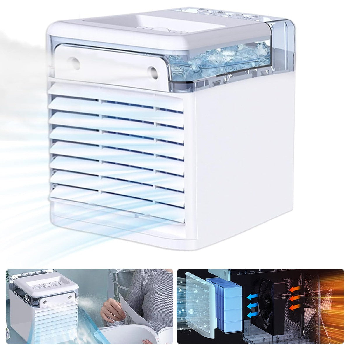 Mini Air Cooler Fan Portable Low Noise Water-Cooled Air Conditioning Unit 500ml