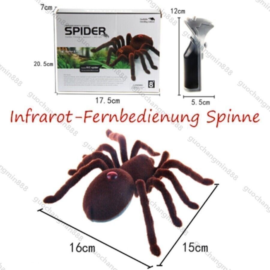 RC Tarantula Plush Spider Scary Prank Toy Infrared Remote Control for Children