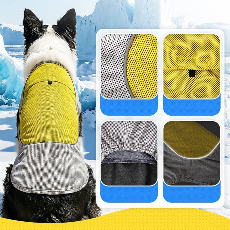 Dog Cooling Vest with Ice Pack Pocket Mesh Summer Pet Cooler Jacket for Pet Dogs