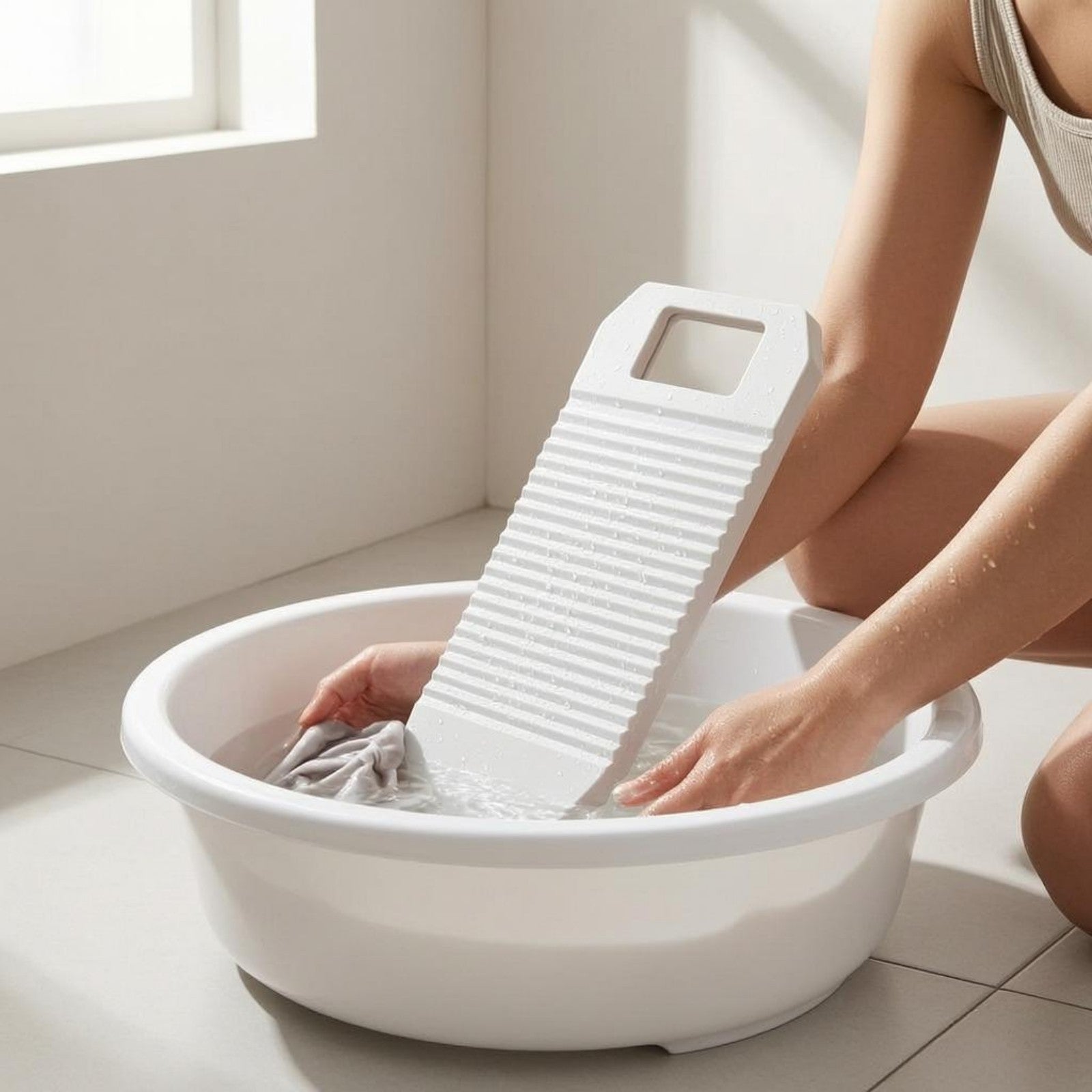 Washboard Basin Thickened Laundry Basin Textured for Soaking Clothes