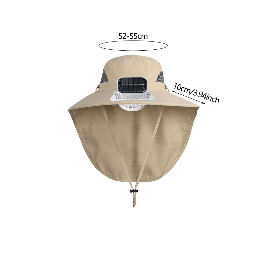 Kids Wide Brim Hat with Solar Fan Sunscreen Cooling Hat for Boys Girls