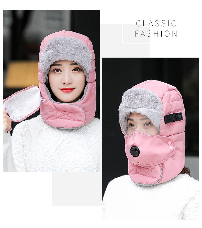 1 Set Winter Hat Mask Cotton Protective Hat Winter Hat Mask Skiing Hat