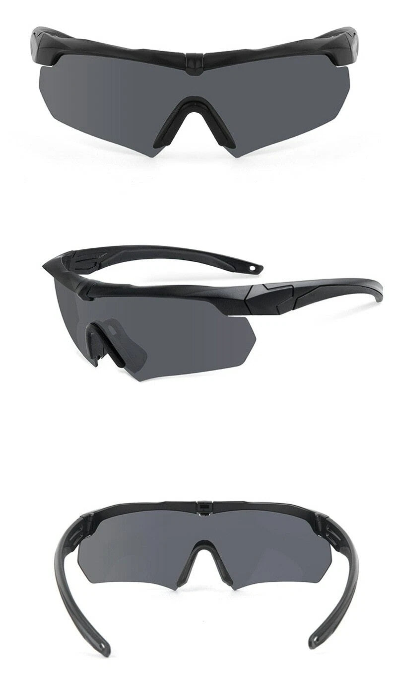 Tactical Shooting Sunglasses Set 3 Interchangeable Lenses Safety Glasses Eyewear