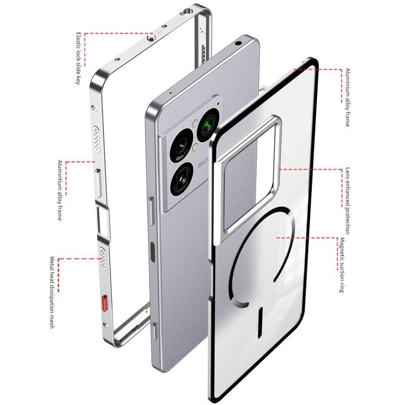 Hybrid Magnetic Metal Bumper Clear Matte Back Case For Sony Xperia 1 VIII 2026
