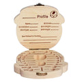 Baby Milk Teeth Keepsake Wooden Box Save Children Kids First Tooth Souvenir Gift