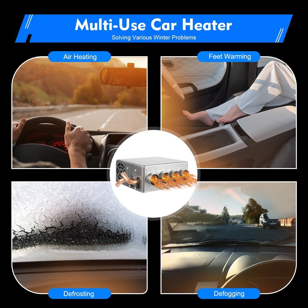 Universal Under Dash Heater 12V Heat Defroster w/ Speed Switch Car Truck 4 Ports