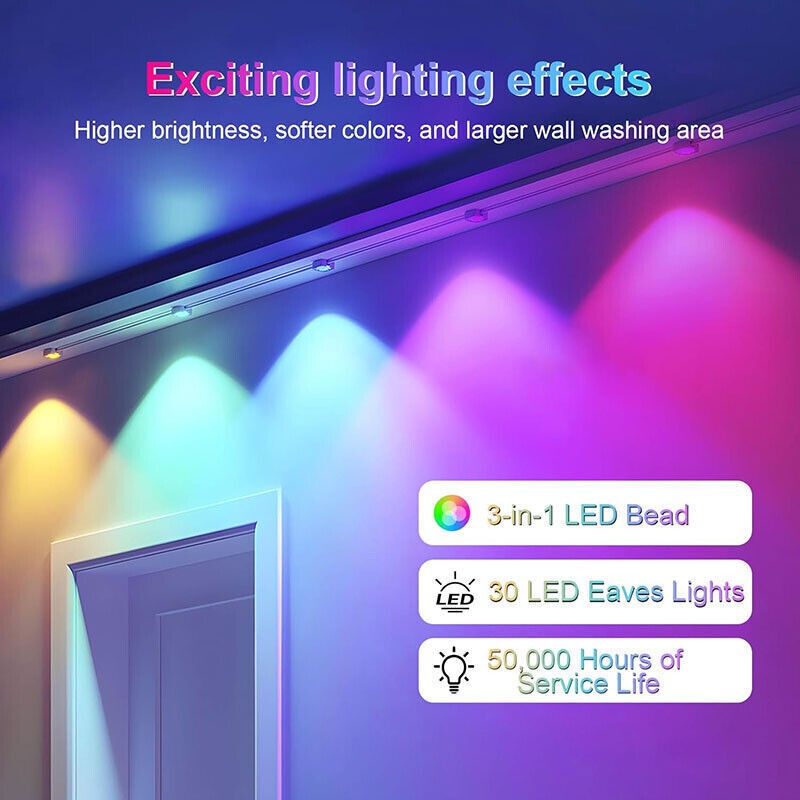 Permanent Outdoor Eaves Lights Smart RGBIC App Remote LED DIY Scene Modes lamp