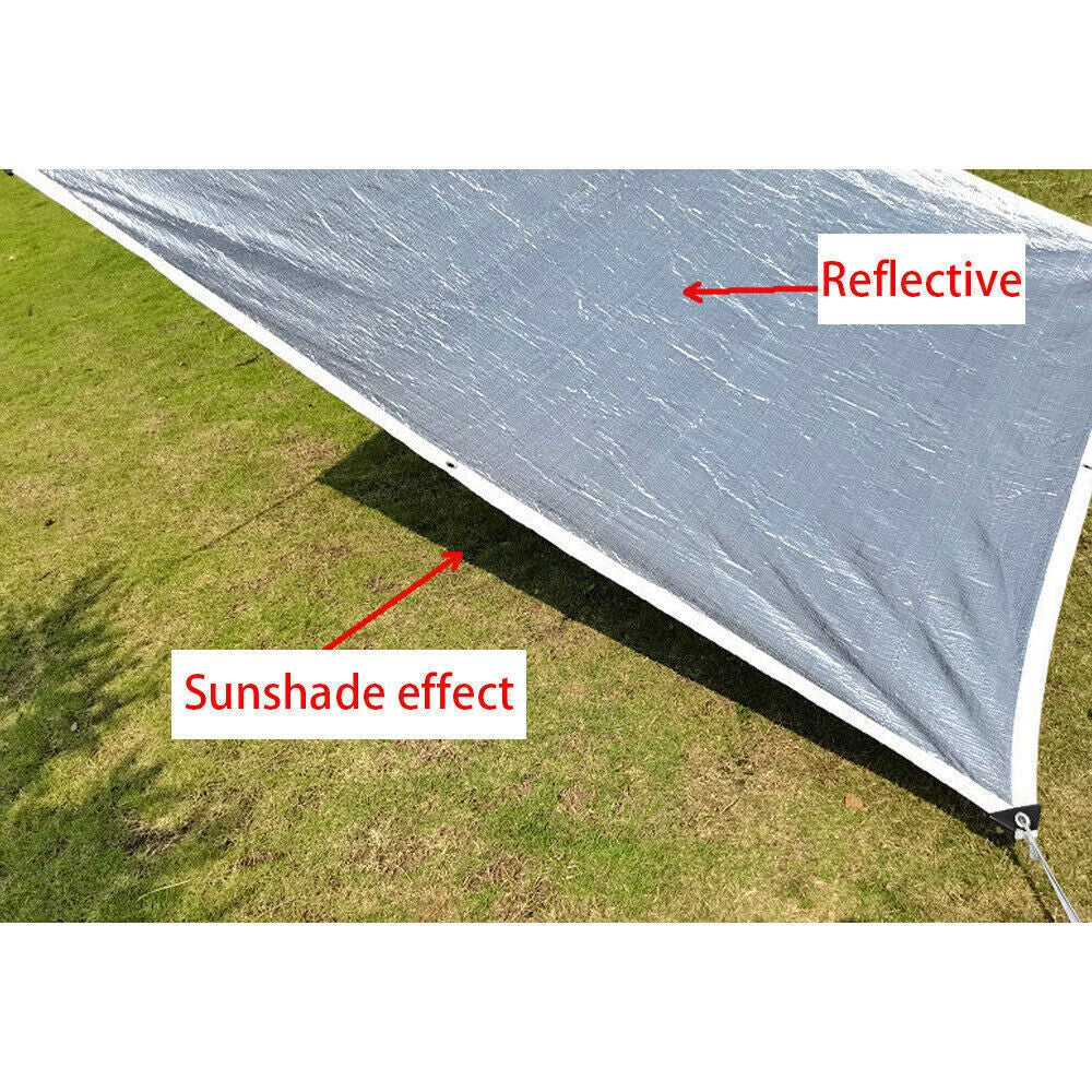 Reflective Sun Shade Sail Net Aluminum Foil Mesh 99% UV Canopy Sunscreen Cover