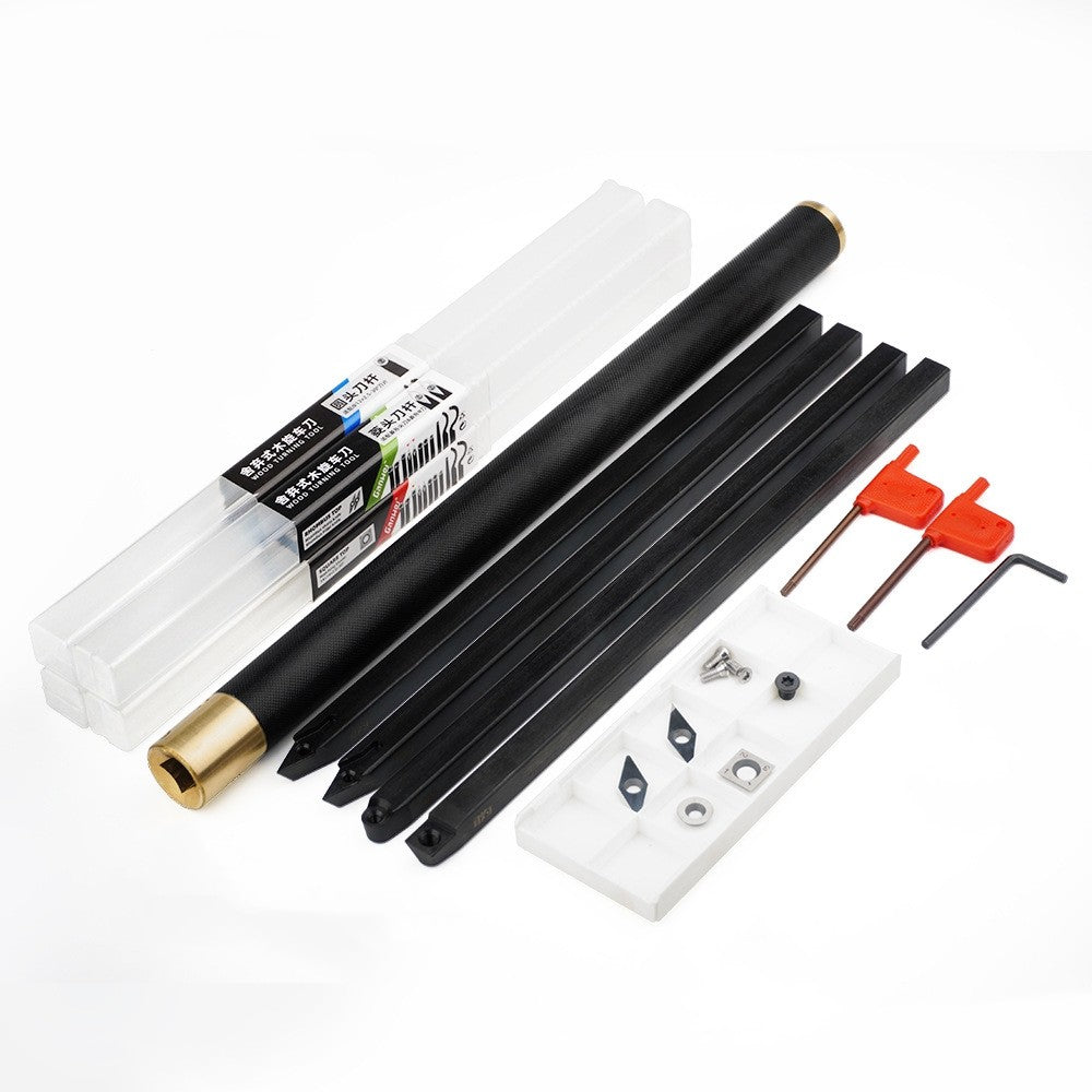 Quenched Bar Wood Lathe Tool Kit 4x Interchangeable Wood Turning Cutters Set