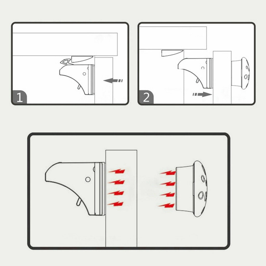 Invisible Magnetic Baby Child Pet Proof Cupboard Door Drawer Safety Lock UK Sell