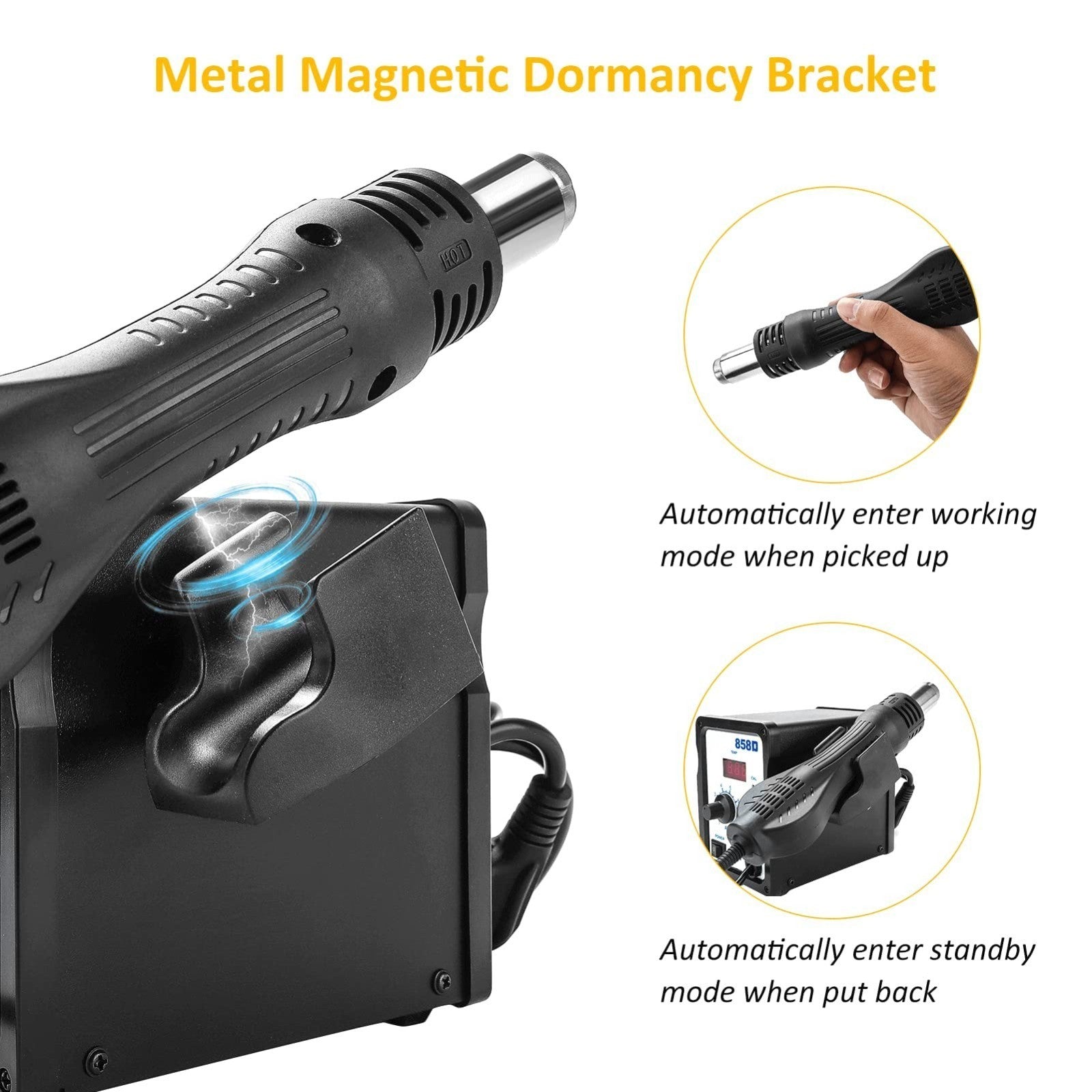 700W 858D SMD Soldering Desoldering Iron Station Hot Air Rework Gun Tool 220V