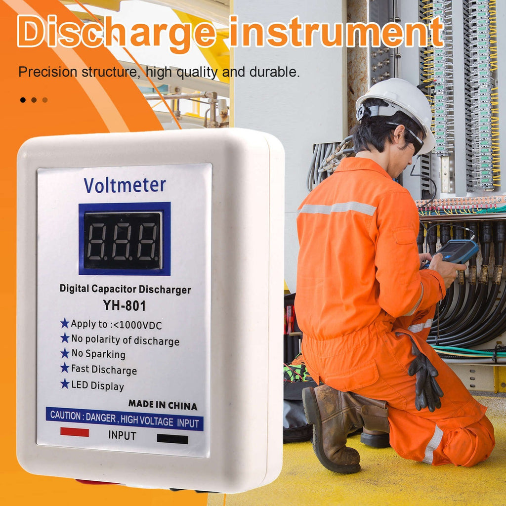 1000V Digital Capacitor Discharger Voltmeter Fast Discharging Tool Tester