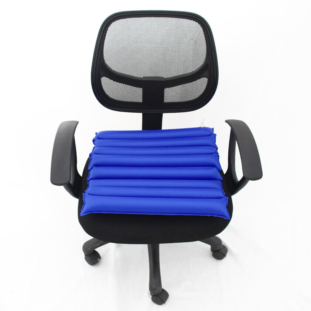 Pressure Relief Air Inflatable Seat Cushion Wheelchair Pillow with Pump Blue
