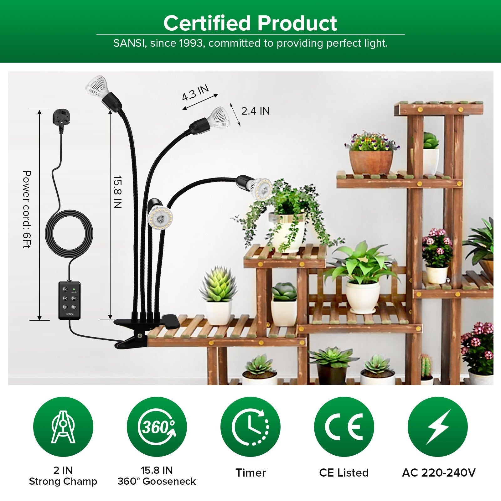 LED Clip Grow Light for Indoor Plants Veg Growing Lamp